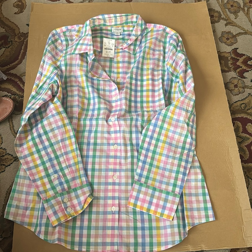 Jcrew plaid women’s button down NWT
